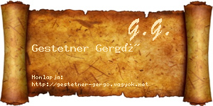 Gestetner Gergő névjegykártya